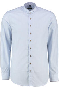 OS TRACHTEN Hemd hellblau einfarbig Slim Fit Langarm