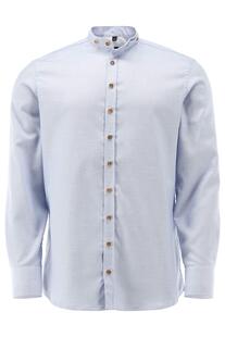 OS TRACHTEN Hemd mittelblau gemustert Slim Fit Langarm