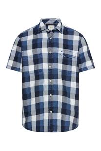 camel active Karo Hemd indigio blue kariert Regular Fit Kurzarm