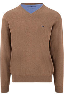 FYNCH HATTON V-Ausschnitt Pullover elephant grey Casual Fit