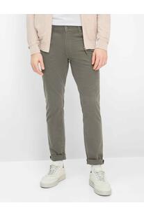 BRAX Five Pocket Baumwoll Hose Chuck olive gemustert Modern Fit