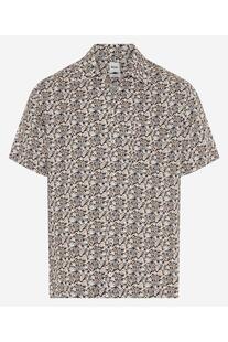 BRAX Leinen Hemd Luke peanut gebl�mt Modern Fit Kurzarm
