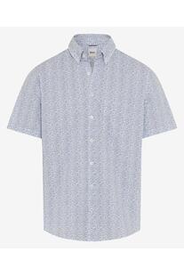 BRAX Ultra light Hemd Dan cove gemustert Modern Fit Kurzarm