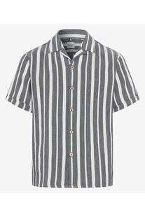 BRAX Streifen Hemd Leo navy gestreift Modern Fit Kurzarm