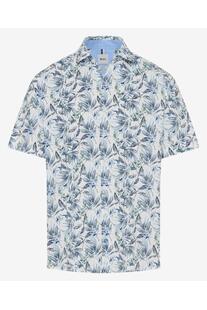 BRAX Hemd Hardy herb gebl�mt Modern Fit Kurzarm