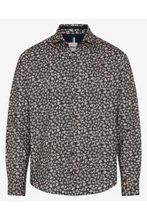 BRAX Light Flanell Hemd Harold navy gebl�mt Modern Fit Langarm