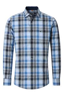 REDMOND Karo Hemd blau kariert Casual Fit