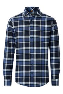 REDMOND Flanell Karo Hemd blau kariert Casual Fit Langarm
