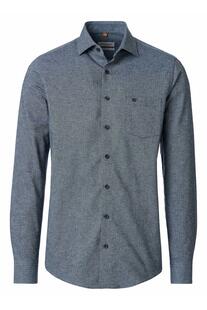 REDMOND Flanell Hemd blau Casual Fit Langarm