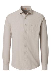 REDMOND Flanell Hemd beige Casual Fit Langarm