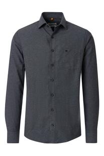 REDMOND Flanell Hemd schwarz Casual Fit Langarm