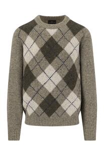 FYNCH HATTON Rundhals Pullover clay gemustert Casual Fit