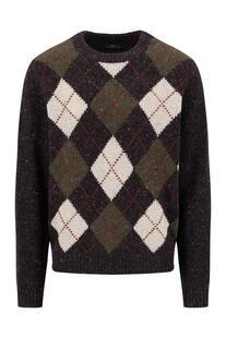 FYNCH HATTON Rundhals Pullover soil gemustert Casual Fit