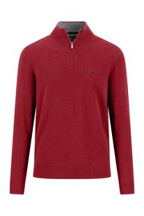 FYNCH HATTON Cashmere Troyer brick einfarbig Casual Fit