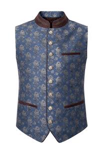 HANGOWEAR Weste Matthis blau gemustert