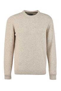 BARBOUR Rundhals Pullover Essential stone einfarbig