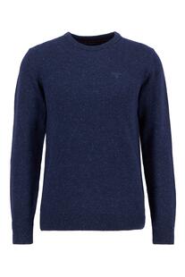 BARBOUR Rundhals Pullover Essential deep Blue einfarbig