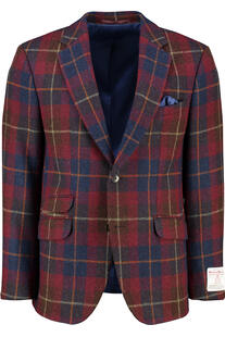 WELLINGTON OF BILMORE Harris Tweed Sakko London berry check kariert