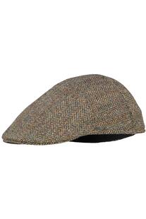 Harris Tweed M�tze Henry Cap evergreen gemustert
