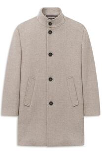 BUGATTI Woll Kurzmantel beige einfarbig Modern Fit