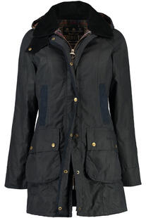 BARBOUR Wachsjacke Bower navy mit klassischem Cord-Kragen