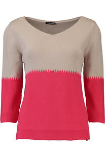 PAOLA BURANI Pullover koralle  italienischer Feinstrick mit 3/4 Arm