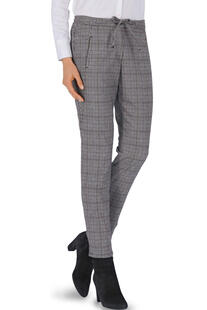 RAPHAELA BY BRAX Karohose Leni schwarz kariert Slim Fit im Baumwoll-Stretch Material