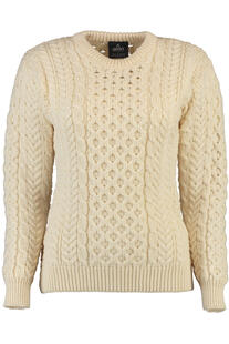 ARAN Pullover natur in super softer Merinowolle