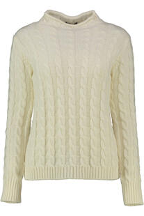 PAOLA BURANI Pullover natur in edlem Zopfstrickmuster