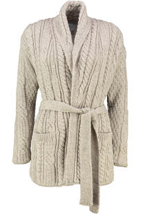 ARAN Strickjacke beige in supersofter Merinowolle