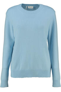 MAERZ Rundhals-Pullover hellblau aus hochwertiger Merinowolle