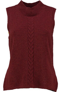 FELICITAS Pullunder bordeaux mit Zoptstrickmuster