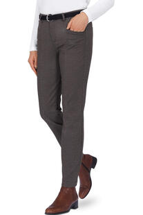 BRAX Winter-Jersey Hose Shakira braun  Skinny Fit im edlen Minimal-Dessin