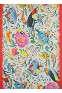 P-MODEKONTOR Schal blau  im floralen Dessin