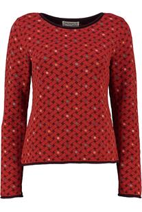 DUNQUE Jacquard-Pullover rot  aus hochwertiger Natur-Qualit�t