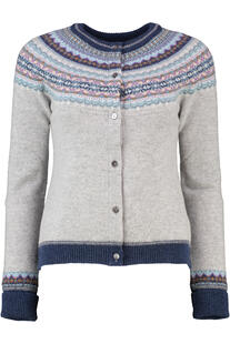 ERIBE Strickjacke grau  im Fair-Isle Strickmuster