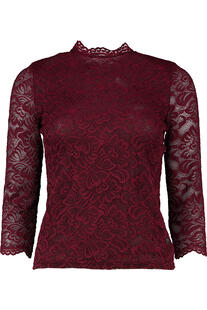 SPIETH & WENSKY Spitzenshirt Amberg bordeaux 3/4-Arm in edler Optik