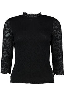 SPIETH & WENSKY Spitzenshirt Amberg schwarz 3/4-Arm in edler Optik