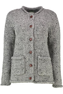 ARAN Strickjacke grau aus Donegal-Tweedgarn