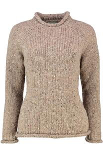 ARAN Pullover taupe aus Donegal-Tweedgarn