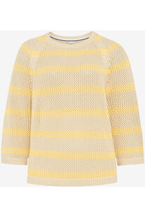 BRAX Pullover Nala limoncello gestreift 3/4-Arm