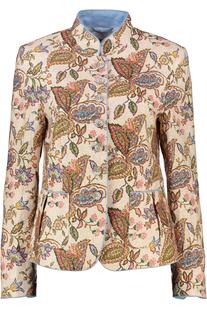WHITE LABEL Leinen-Janker Beige-multicolour gemustert
