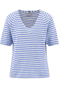 FYNCH HATTON Pullover cornflower blue gestreift Kurzarm
