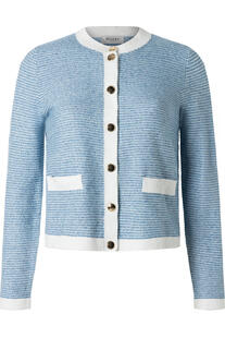MAERZ Strickjacke endless sky- hellblau gestreift in edler Optik