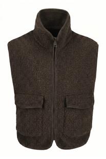 COVERED Wende-Weste Tess after dark- braun Teddy-Fleece und Leder-Optik