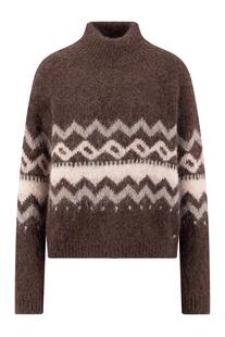 FYNCH HATTON Pullover espresso gemustert in softer Woll-Mixqualit�t
