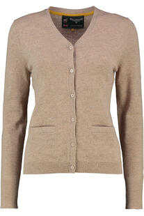 WELLINGTON OF BILMORE Lambswool-Strickjacke Mara taupe
