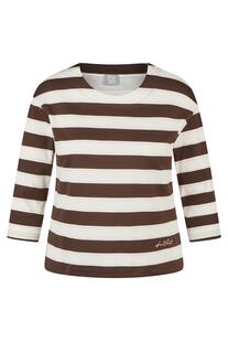 RABE Shirt mokka gestreift 3/4-Arm