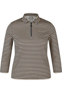 RABE Polo-Shirt pazifik gestreift 3/4-Arm
