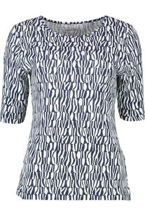 RABE Shirt marine/wei� gemustert Kurzarm